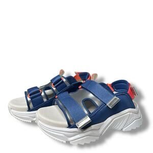 Mark Nason Sandal Smart Block Ravi Chunky Size US 10 Blue Chunk Strappy Platform